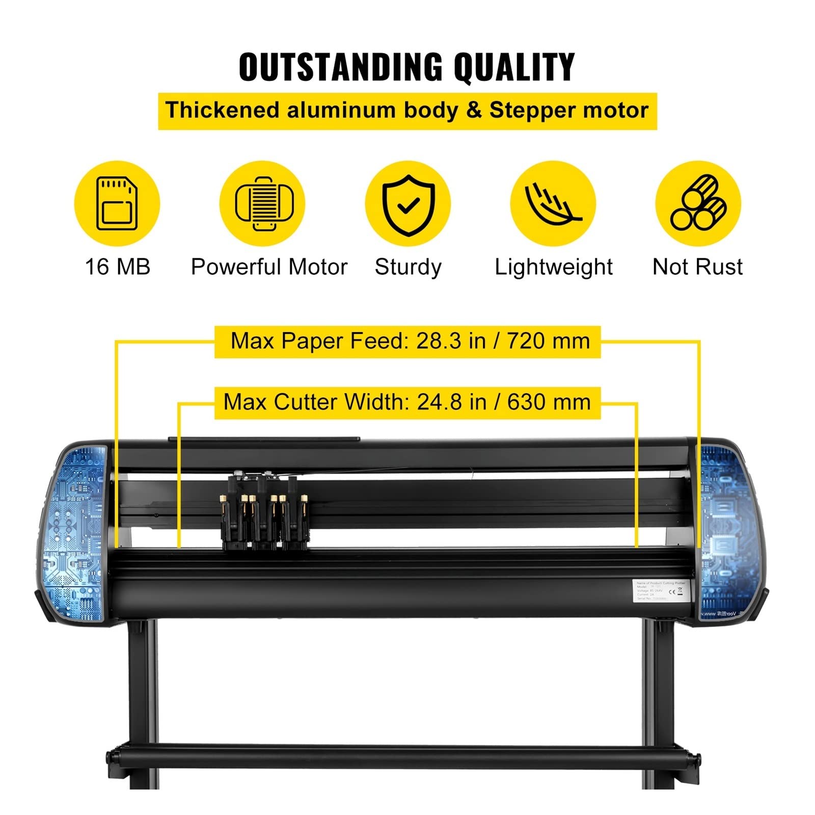 Obcinak do winylu 28 cali 630 mm 630 mm szerokość znaku, drukarka, maszyna do etykiet / stojak wyświetlacz LCD