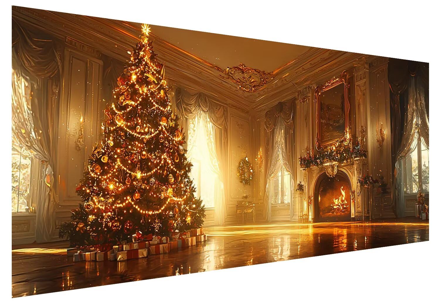 Noël Peinture Diamant Adulte, 5D DIY L'Arbre Noël Diamond Painting Adulte, Diamond Painting Strass Point de Croix Cristal Art Kit Broderie Diamant, Diamond-painting Grand pour Maison 200x80cm J-35