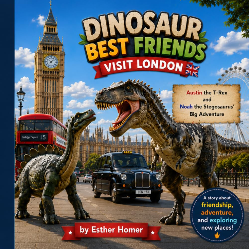 Dinosaur Best Friends Visit London: Austin the T-Rex and Noah the Stegosaurus’ Big Adventure