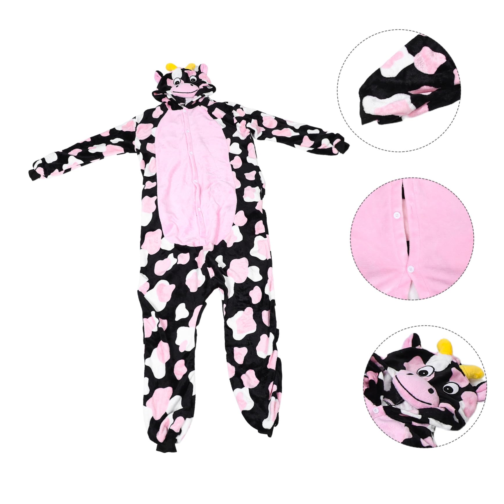 CALLARON Pigiama Onesie in Pile con e Rosa Spesso Unisex per Donna e Costume per Halloween