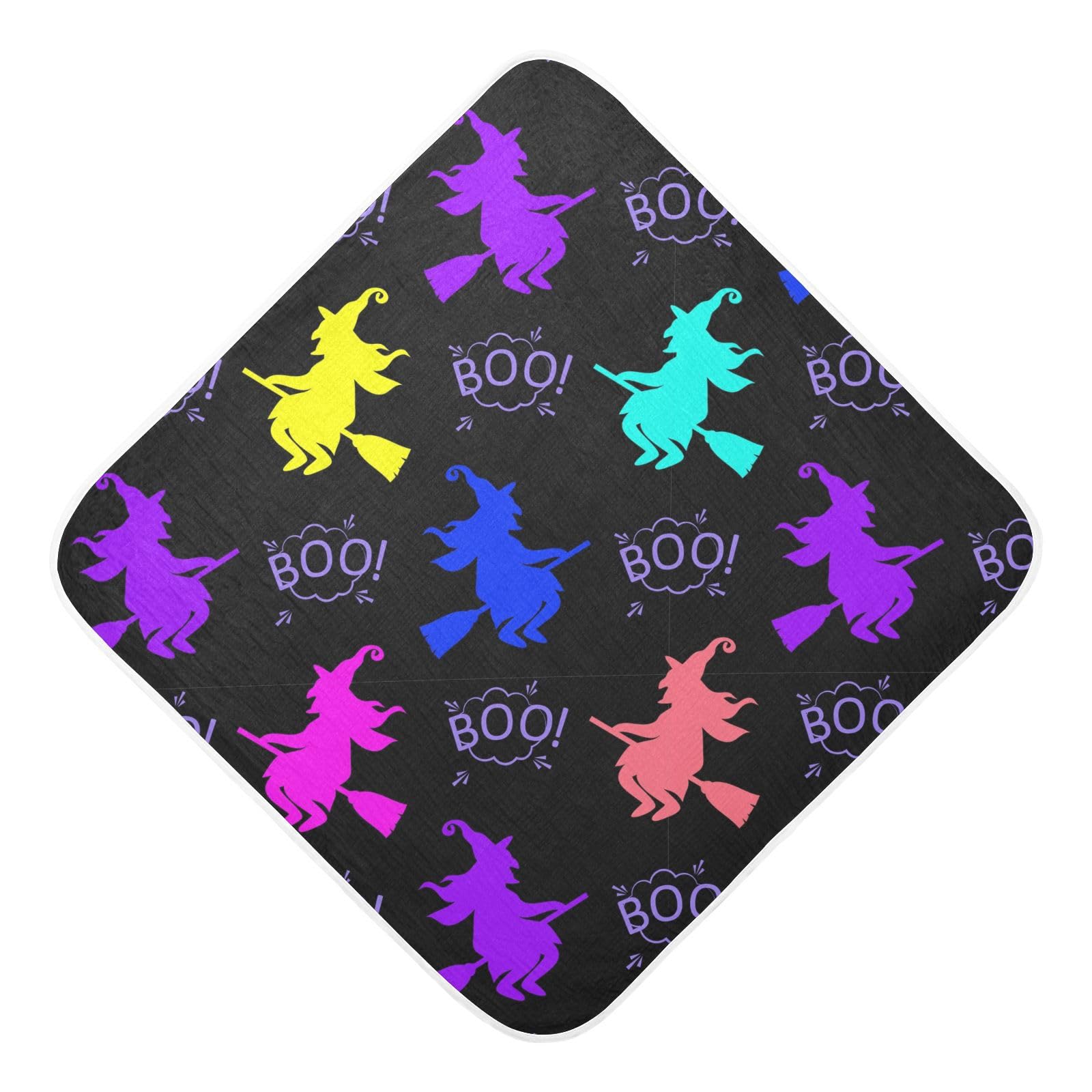 Kutsu Men's As Pic Halloween Colored Witch Baby Hooded Towel Absorbent Baby Bath Shower Towel With Hood For Newborn Boys Girls Babies Infant Toddler