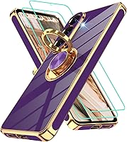 Vista 101 de Gritup Funda para Samsung Galaxy A14 5G: Funda para Samsung A14 2 piezas, protector de pantalla, soporte de anillo de rotación de 360°, soporte