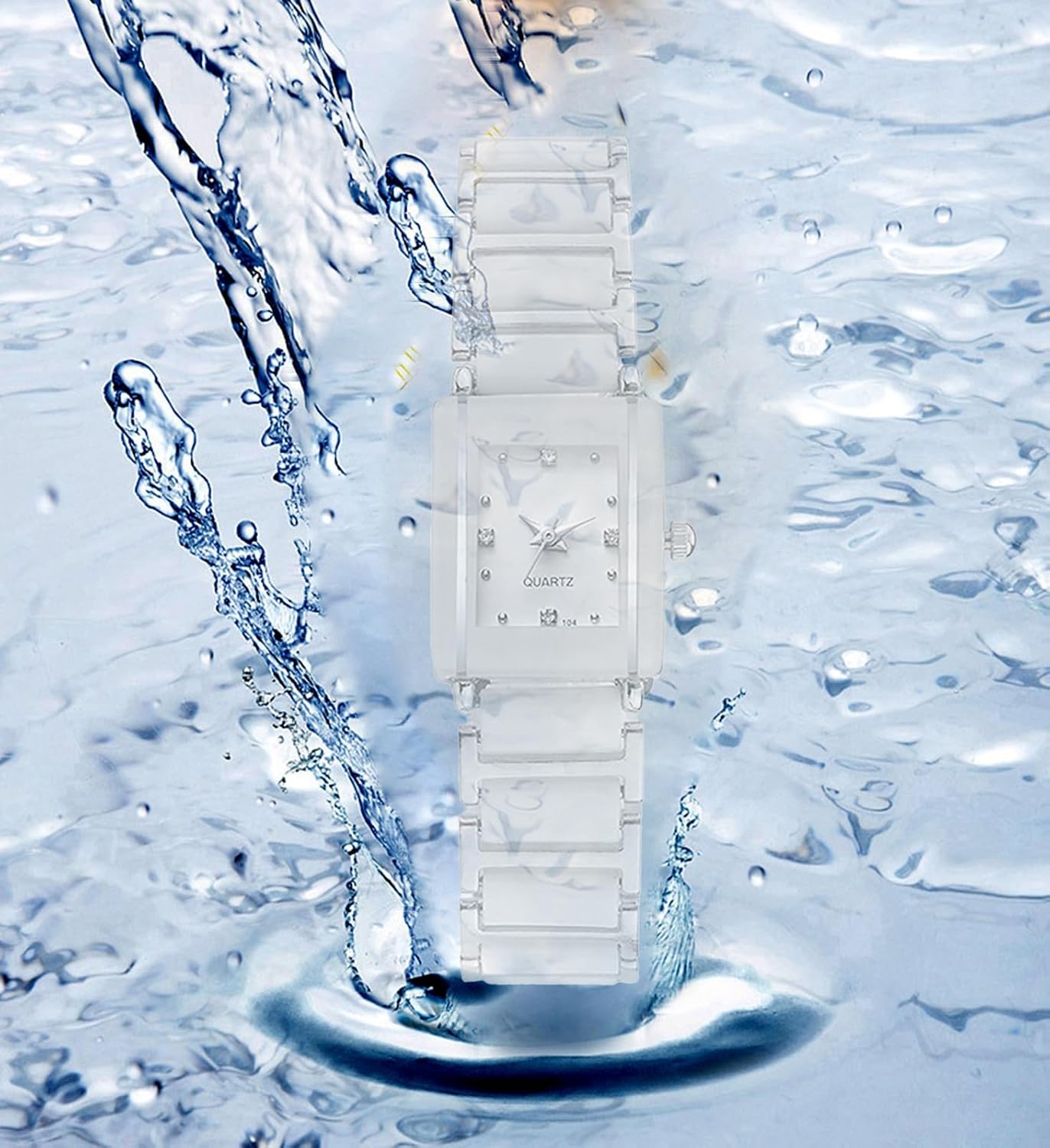 BESTKANG Vintage Square Ceramic Ladies Quartz Watch with Diamond Accents, Waterproof, Elegant Women's Wrist Watch - Image 6