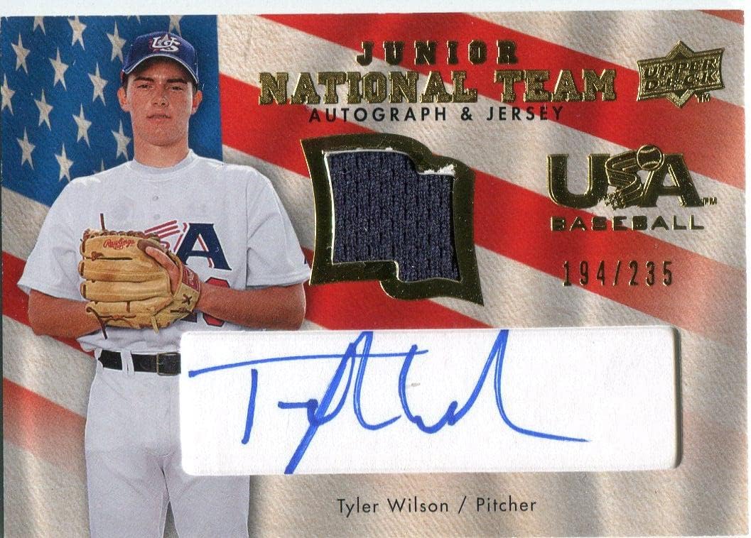 Tyler Wilson 2008 Upper Deck SP USA Autographed Game Used Jersey Card /235 - Baseball Game Used Cards