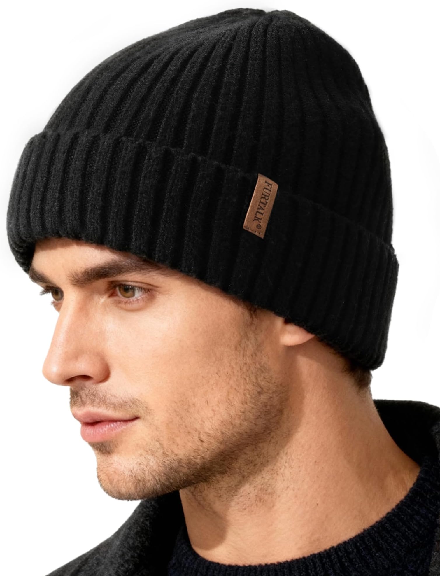 Beanie Hat Men Women Fleece Lined Winter Hats Warm Thermal Hat Knit Cuffed Beanie Unisex Plain Skull Cap