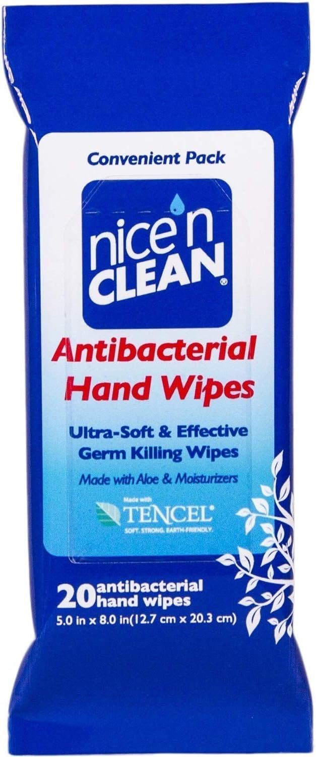 Nice 'N CleanAntibacterial Moist Wipes, Travel Pack 20 ea (Pack of 12)