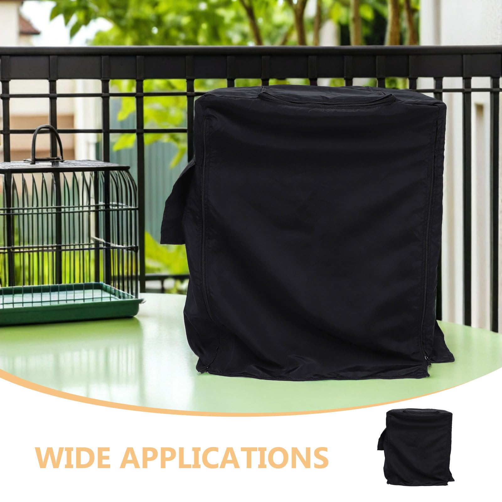 2 Stück universelle Vogelkäfigabdeckung, Verdunkelungsabdeckung für den Winter, geeignet für Katzen, Wellensittiche, Papageien, Kleintiere, Kätzchen und Welpen (Schwarz)