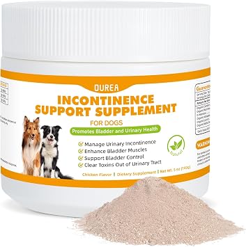 Dog Incontinence Support, Powerful Herbal Blend for Dog Bladder Control, Bladder Health, Manages Urinary Leaks, Human-Grade Ingredients Dog Incontinence Products, Marshmallow, Astragalus, Licorice