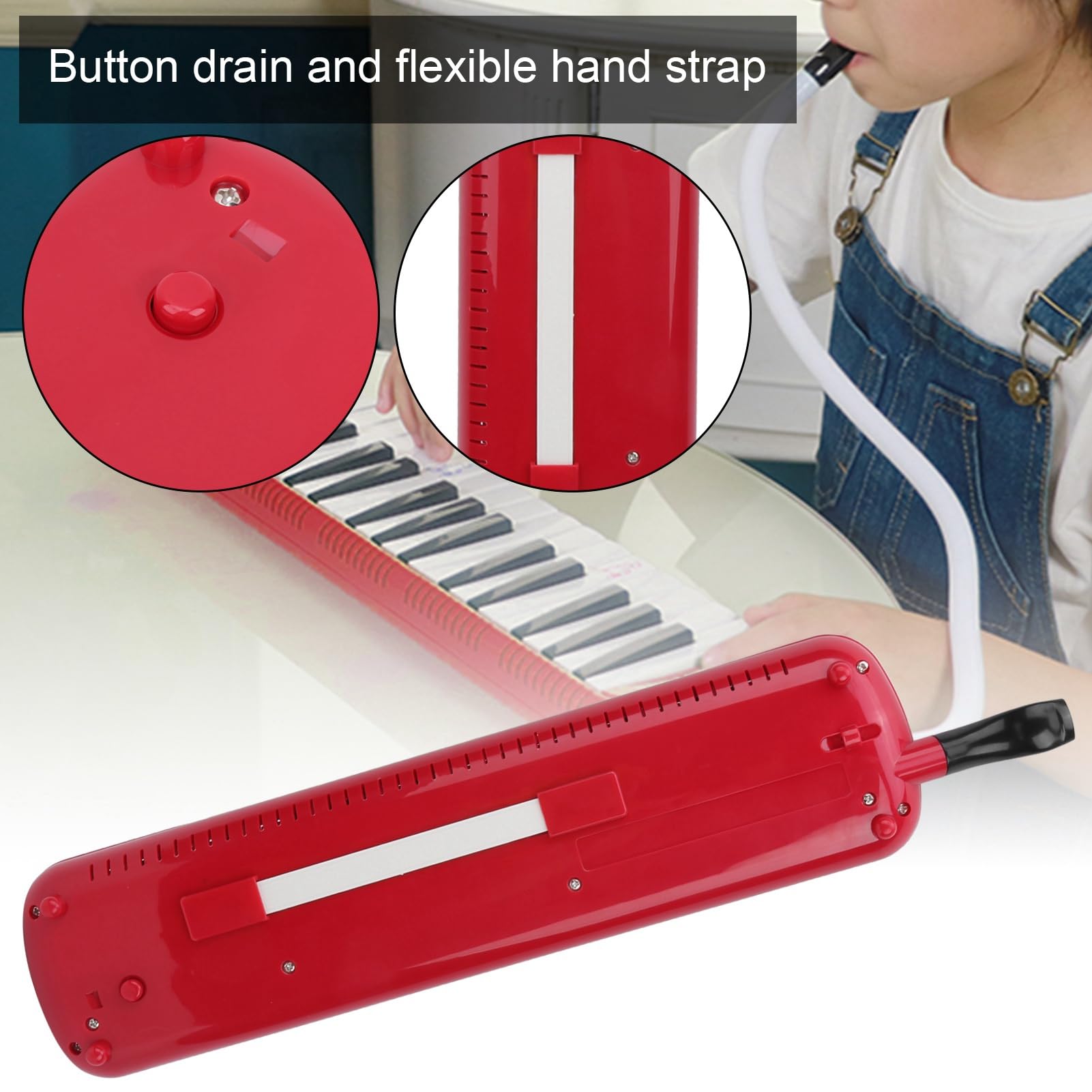 Melodica 32 Tasti Tastiera per Pianoforte Ad Aria sinfonica piano melodica forte Ad Aria, Strumento Musicale per Pianoforte Ad Aria con Borsa per il Trasporto, Bambini e Principianti Rosso Melodicas