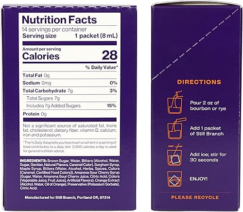 Miniatura 7 de Jarabe de cóctel de mezcla antigua de una sola porción  Mezclador de cóctel hecho a mano con amargos reales, cereza italiana, sorgo, arce y azúcares