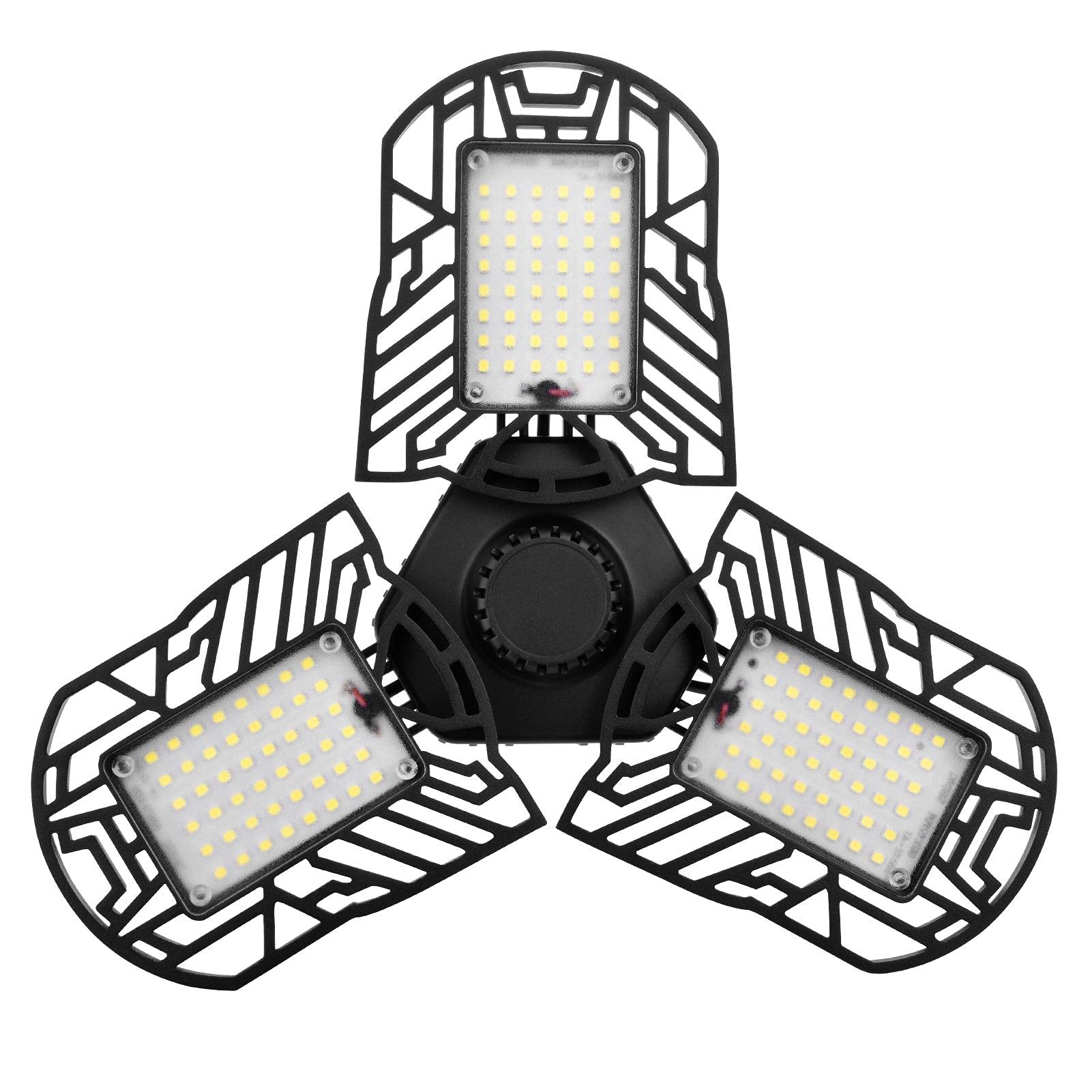 Teochew Led Garage Light Bulb, 60W LED Garage Lights Ceiling, Shop Light Led Panel Led, Adjustable Folding Garage Lighting Bulb For Basement, Workshop,Warehouse