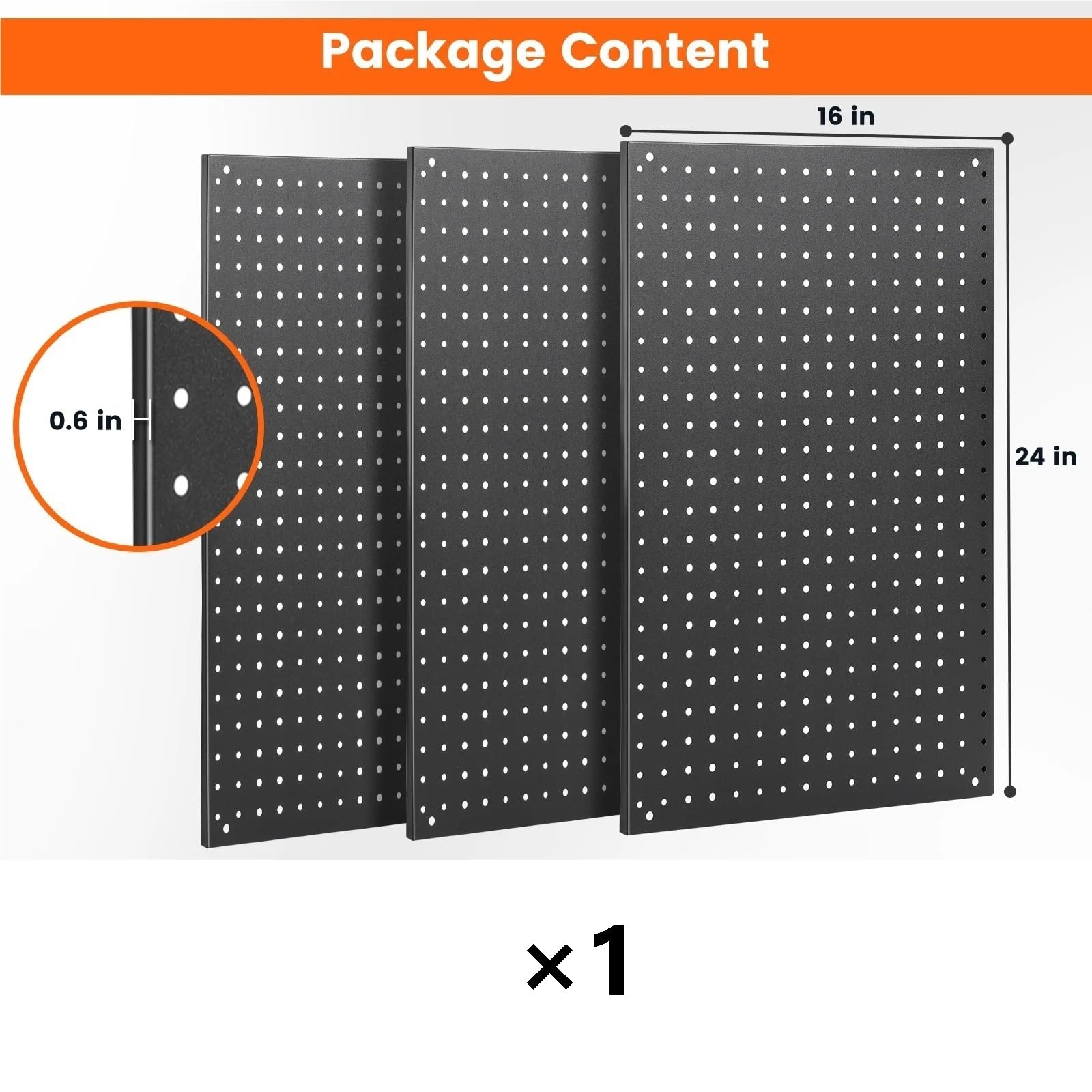 Panel Perforado Kit organizador de pared modular con paneles perforados metal negro Para Almacenamiento Y ExhibicióN