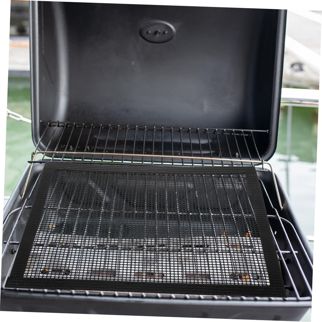 ORFOFE 3 Stück Antihaft BBQ Grillmatten aus lebensmittelechtem PTFE hitzebeständig Wiederverwendbare Grillmatte für Gas Elektro und Holzkohlegrills leicht zu Wiederverwendbar