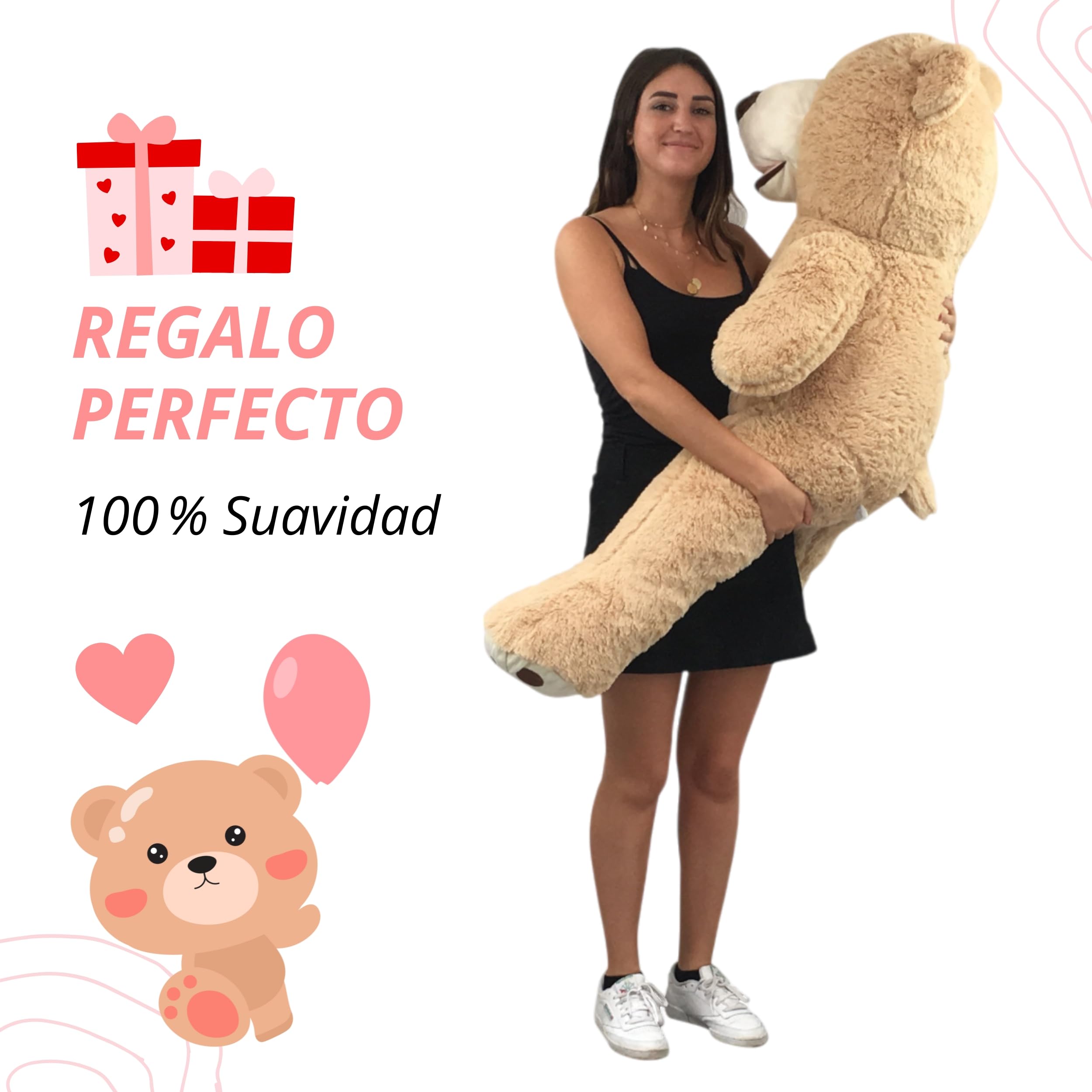 bananair - Oso Peluche Gigante 260 cm - Fabricado en Francia, Certificado CE - Ultra Suave y Esponjoso, Peluches Grandes de 130 a 340 cm, Abrazos Asegurados para Cumpleaños y Otras Celebraciones