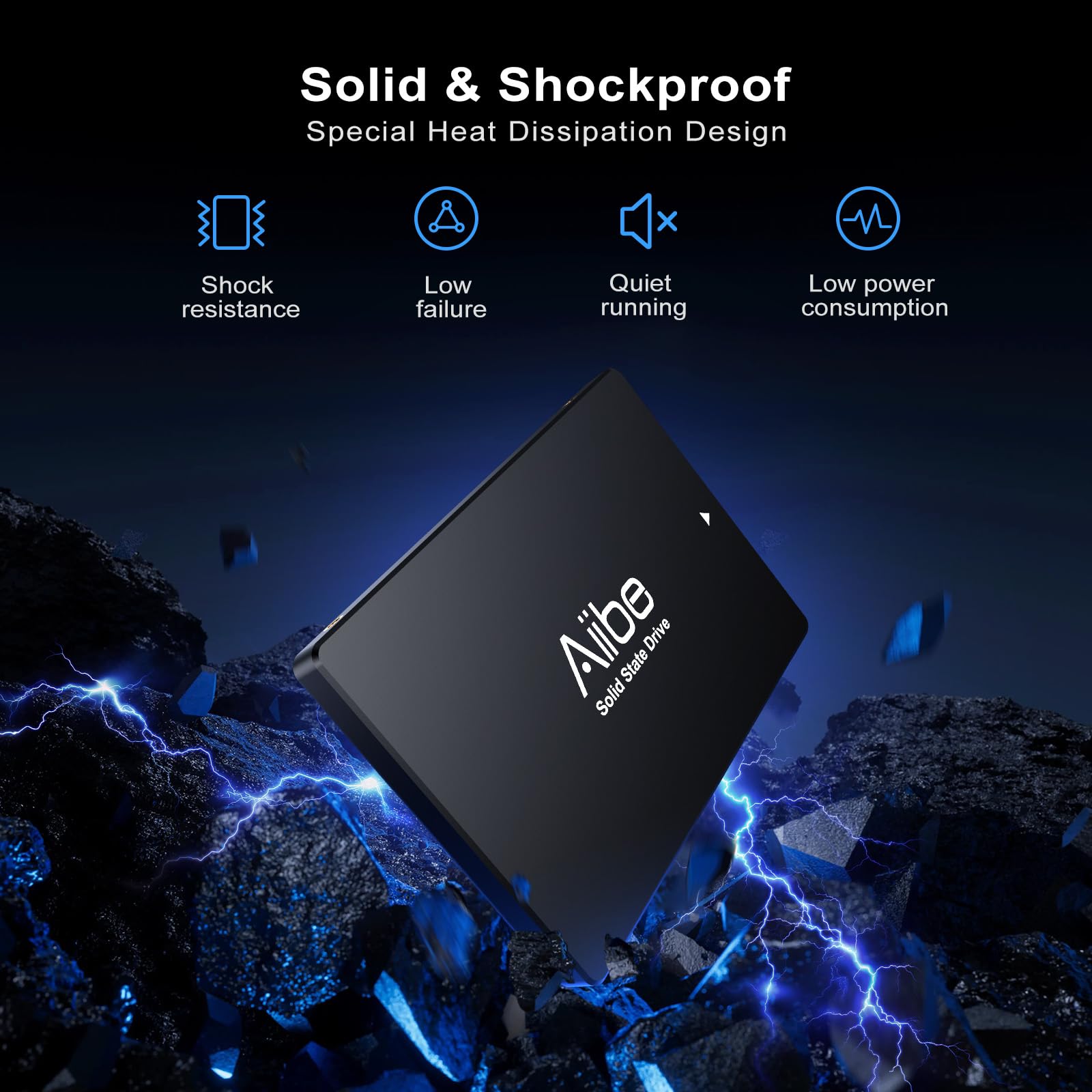 Aiibe Unità SSD interna SATA III da 256 GB, 256 GB, SSD da 2,5", interno fino a 550 MB/s, per computer portatile, colore: nero