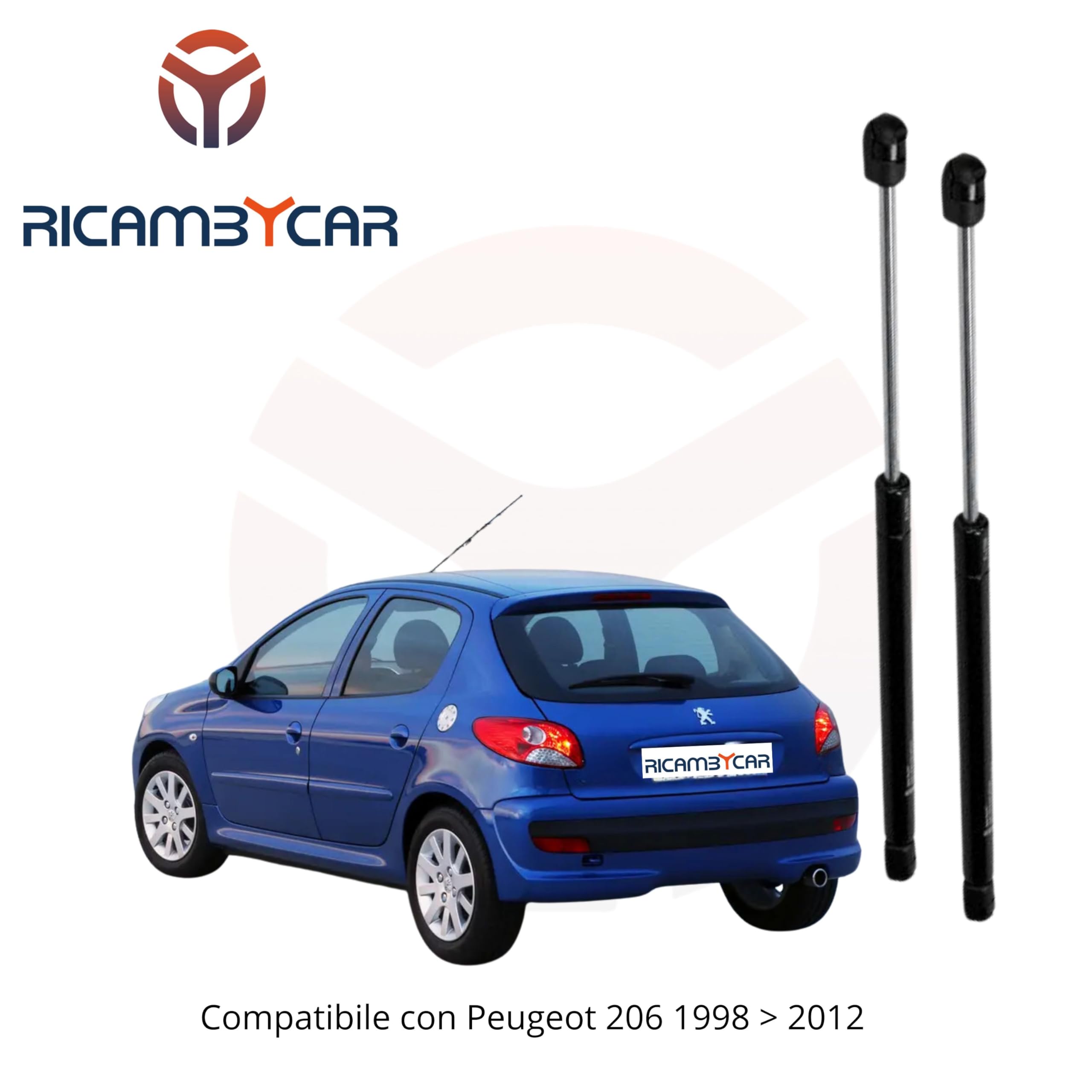 Coppia Molle a Gas Portellone Posteriore Compatibile con Peugeot 206 1998 > 2012
