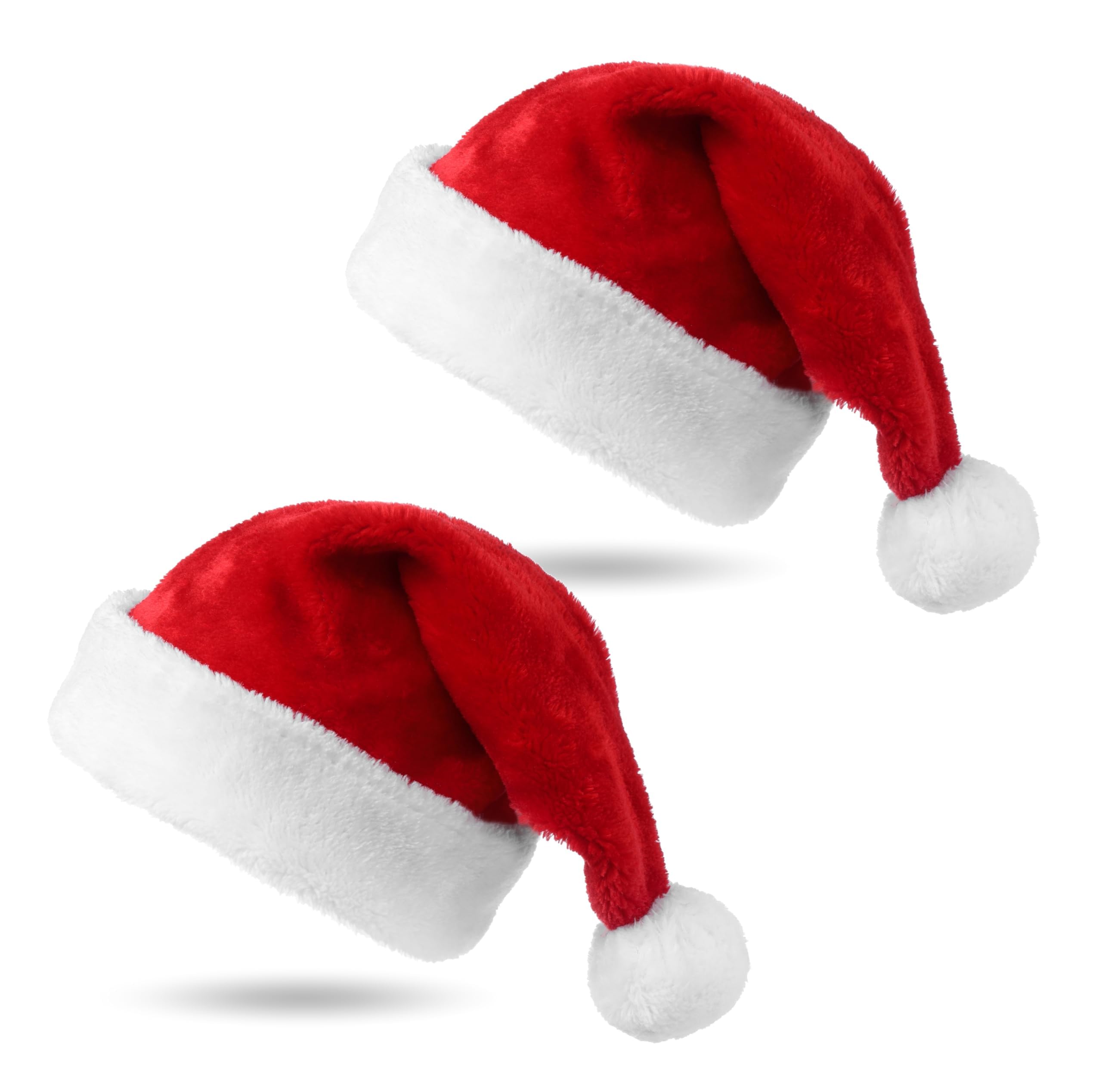 TK Gruppe Timo Klingler 2 x Christmas Hats Santa Claus Red for Adults Children Christmas Party Christmas Market (2 x Christmas Hats)