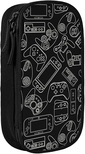 Miniatura 2 de Perinsto Estuche para lápices de fondo para controlador de videojuegos, gran capacidad, múltiples compartimentos, caja de papelería, gadgets para