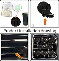 Vista 6 de 8 clips de ventilación con forma de corazón brillante, ambientadores de coche con forma de corazón de cristal, difusores, diamantes de imitación