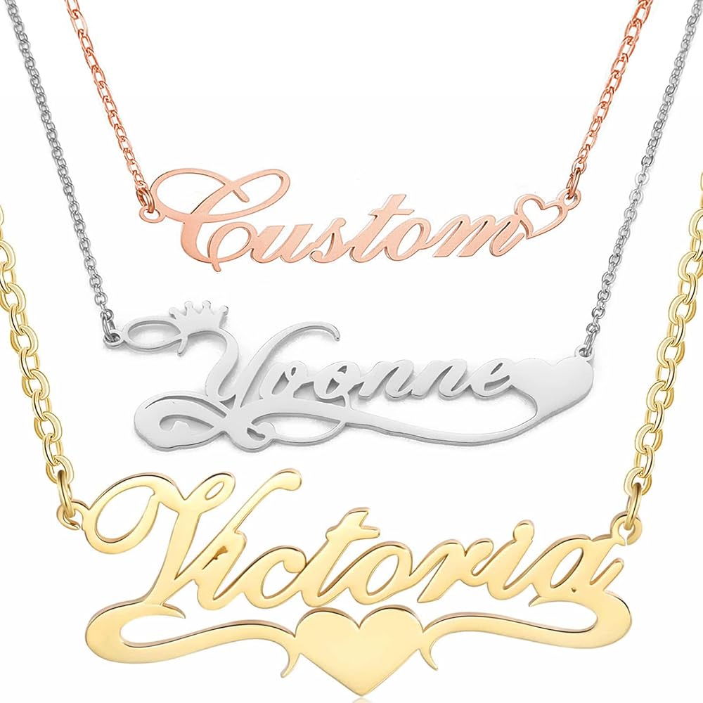Medsail Gold Chain Personalised Name Necklace Amazon Cupike Custom