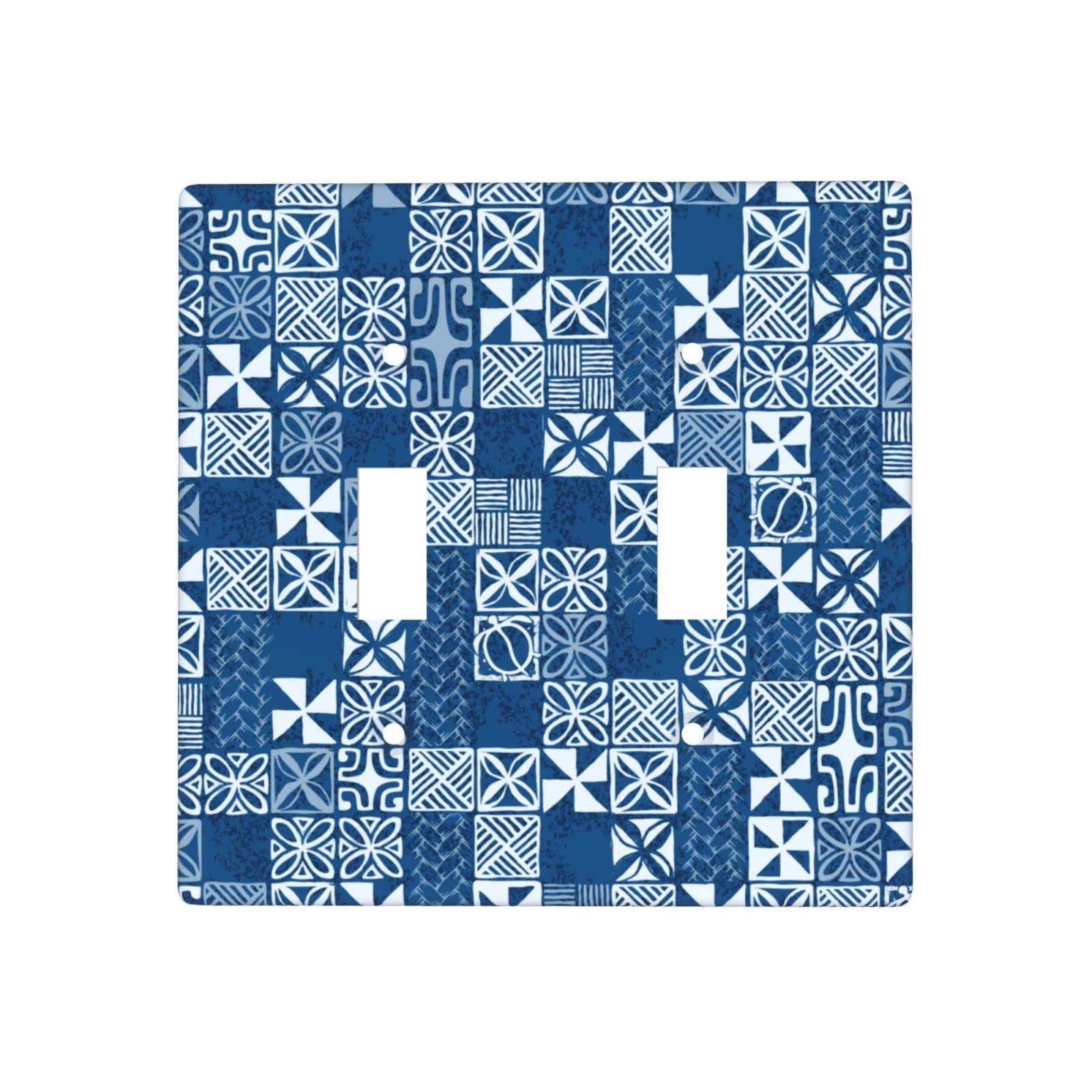 Oceanic Classic Blue Double Gang Toggle Wall Plate Decorator Wall Plates Size 2-Gang 4.5" H X 4.5" L