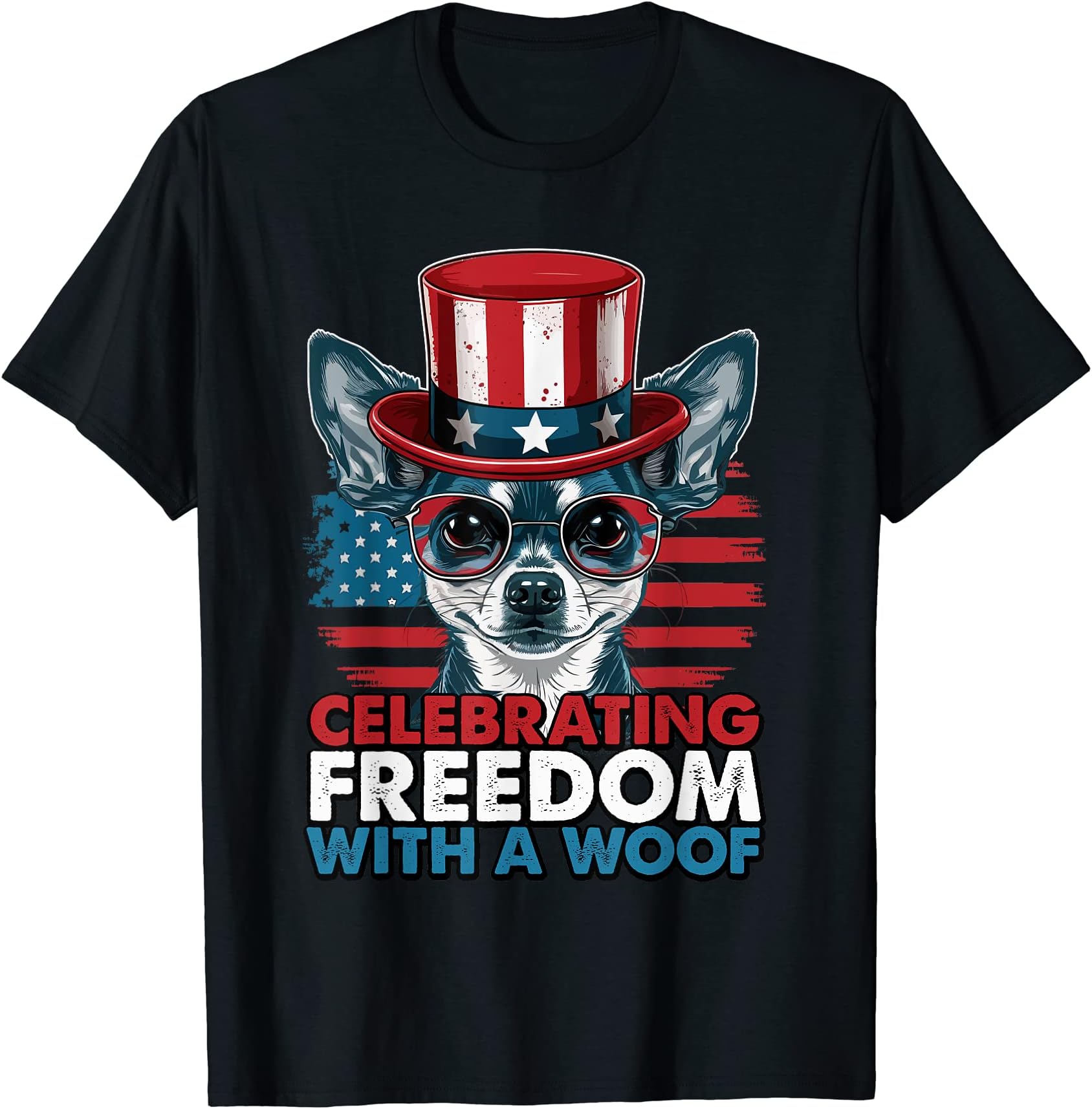 Celebrating Freedom with Woof Chihuahua Patriot T-Shirt