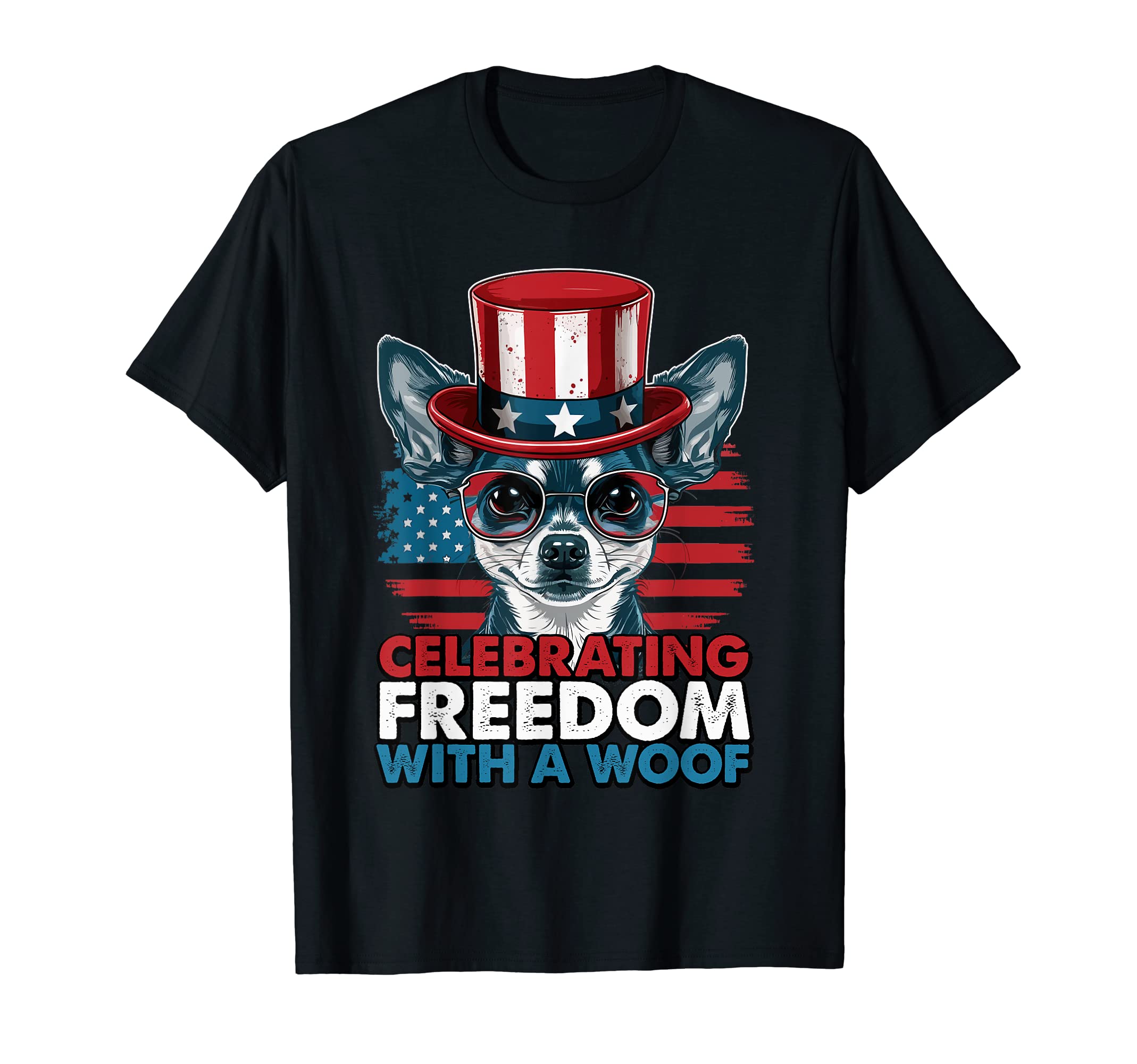 Celebrating Freedom with Woof Chihuahua Patriot T-Shirt