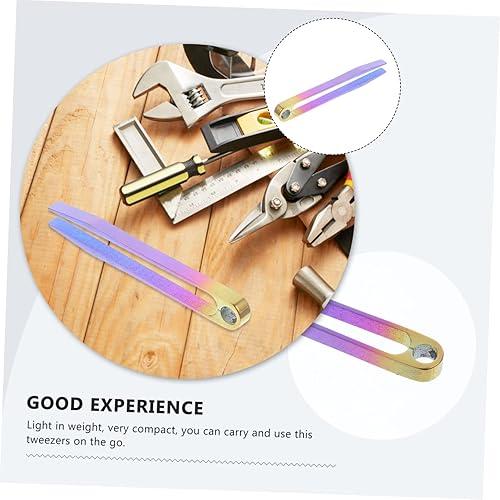 Miniatura 5 de Angoily Mini pinzas de herramientas de titanio para acampar pinzas de precisión de viaje para el hogar
