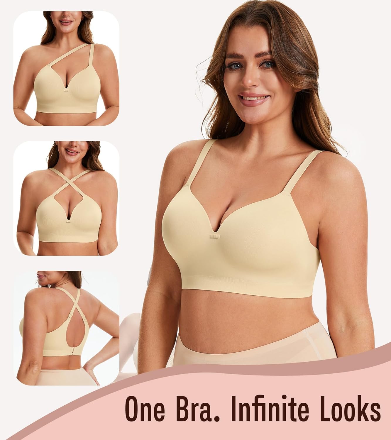 DotVol Women's Wirefree Full Coverage Comfortable Plus Size Everyday T-Shirt Bra - Image 5