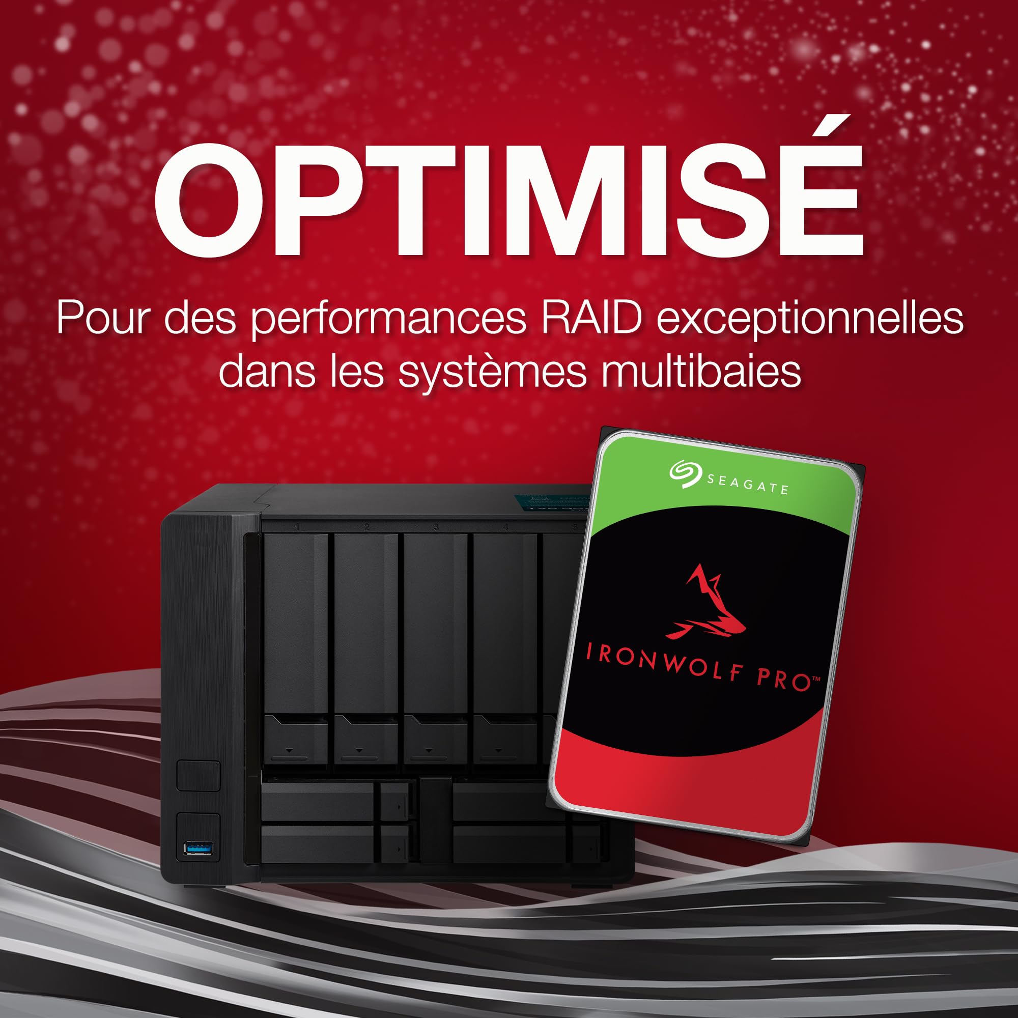 Seagate IronWolf Pro 30To, NAS Internal Hard Drive, 3.5", 7200 U/Min, CMR, 512 MB Cache, SATA 6 GB/S, Data Rescue Service (ST30000NT011)