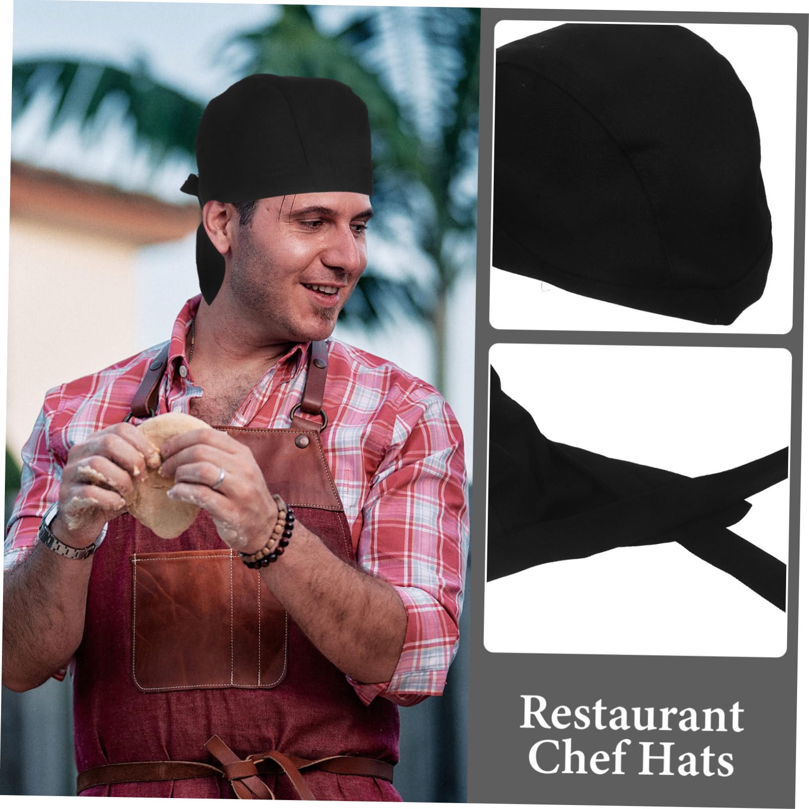SOLUSTRE 6pezzi Cappelli da Cucina per Chef, Cappello Cucina Chef in Cotone Nero, Protegge Dall'olio, per Pub e Sala da Pranzo, Funny Hat