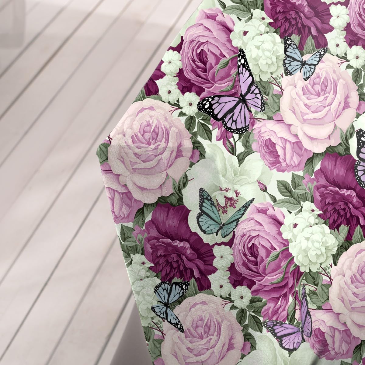 Armless Sofa Bed Cover Polyester Spandex Stretch Futon Slipcover Protector 3 Seater Elastic Full Folding Couch Sofa Cover fits Folding Sofa Bed without Armrests 80" x 50" in(Butterfly Flower) - Image 3