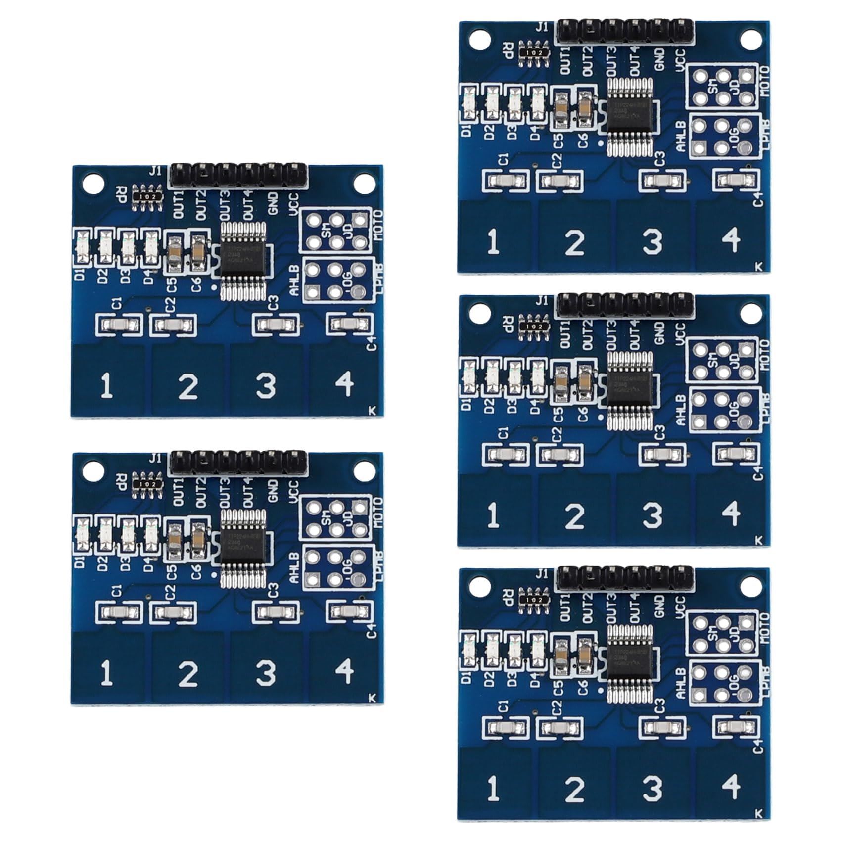 Steowsey TTP224 Capacitive 4 Channels Touch Switch Module 4 Key Induction IC 2.4V to 5.5V Level State Indicator Onboard Module