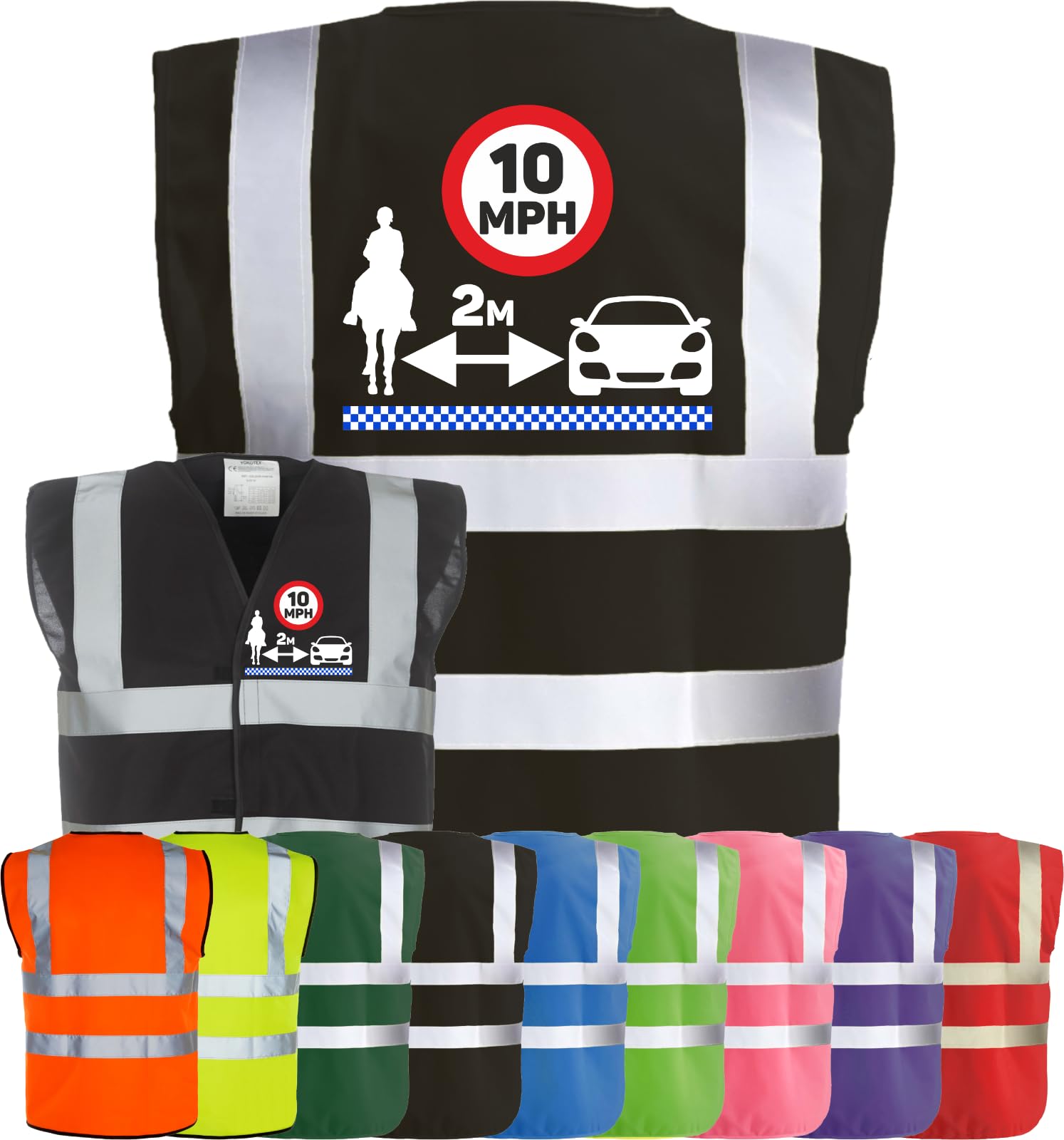 Corporate Togs HORSE IN TRAINING SLOW DOWN Equine Hi-Vis Vest