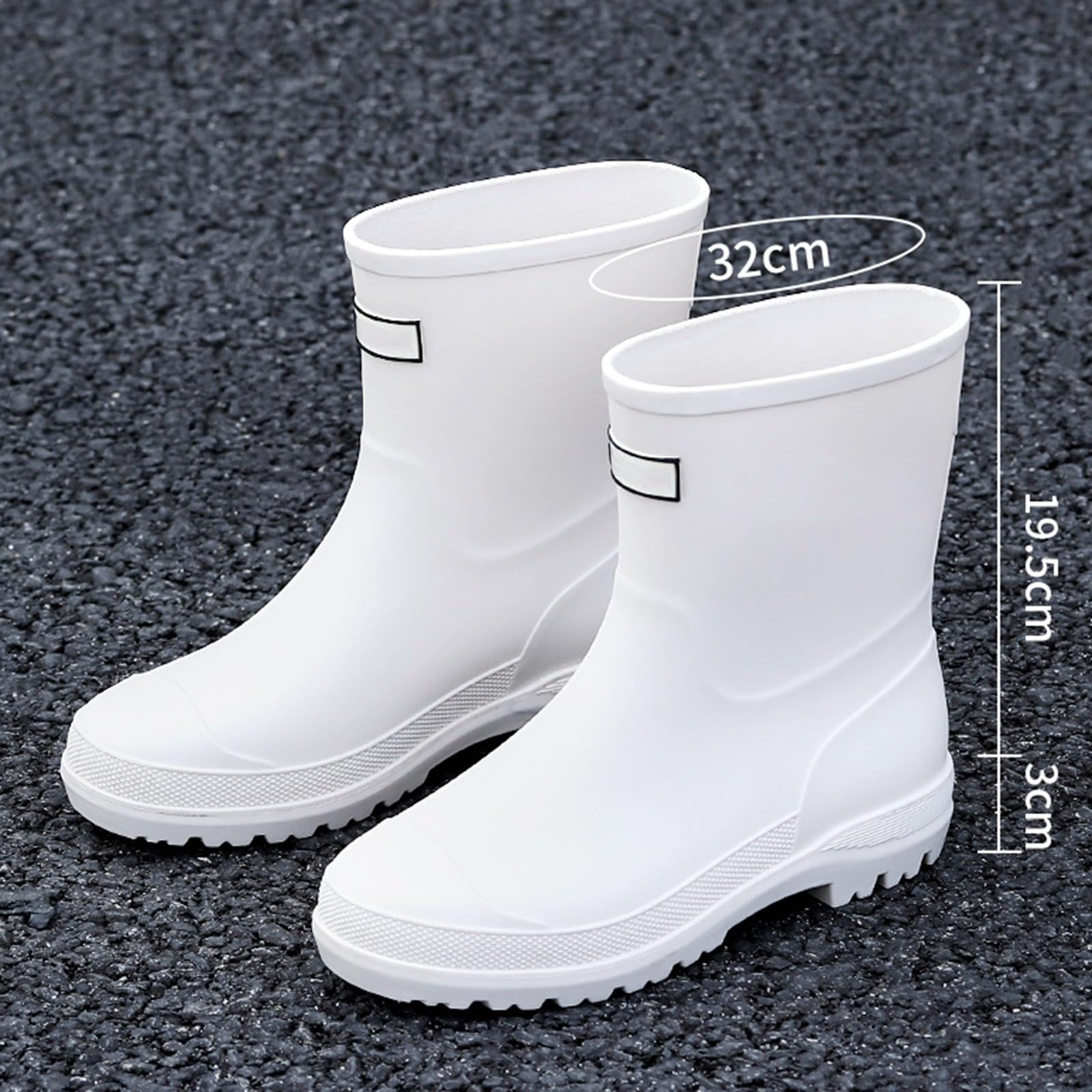 Botas de goma para mujer, botas de lluvia de media altura, botas de goma, impermeables, botines de Wellington, botines de goma, antideslizantes, para jardín, botas de lluvia, botas de lluvia, botas de