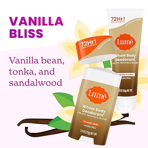 Miniatura 13 de Lume Desodorante para todo el cuerpo, tubo de crema invisible y barra sólida, control de olores de 72 horas, sin aluminio, sin bicarbonato de sodio,