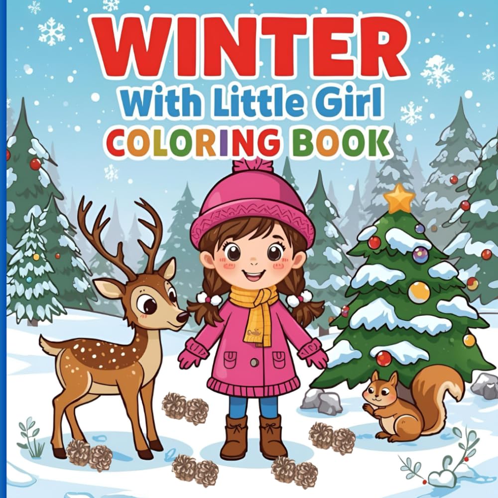 Winter with Little Girl: Cute Winter Coloring Pages for Kids • 60+ Adorable Scenes with a Little Girl
