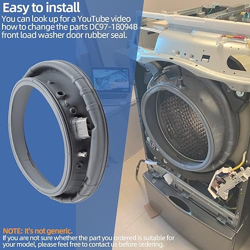 Miniatura 3 de DC97-18094B Sello de puerta para lavadora Samsung - WF42H5000AWA2 WF42H5200AF WF42H5200AP WF42H5200AWA2 Lavadora