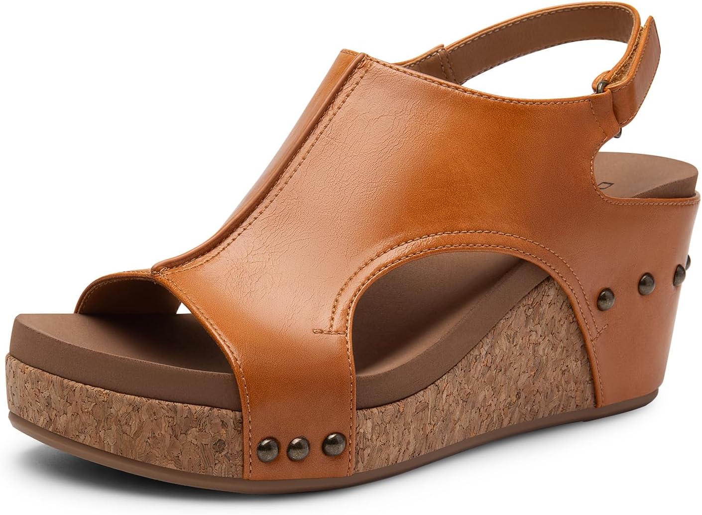 DREAM PAIRS Women's Platform Wedge Sandals, Comfortable Peep-Toe Cork Casual & Dressy Summer Lightweight Shoes For All Day Wear