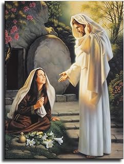 Christ Jesus Appears to Mary Magdalene Posters Room Aesthetics Canvas Prints Wall Art Eclectic Home Modern Artwork Living Room Bedroom Decor (16x20inch Unframed)
