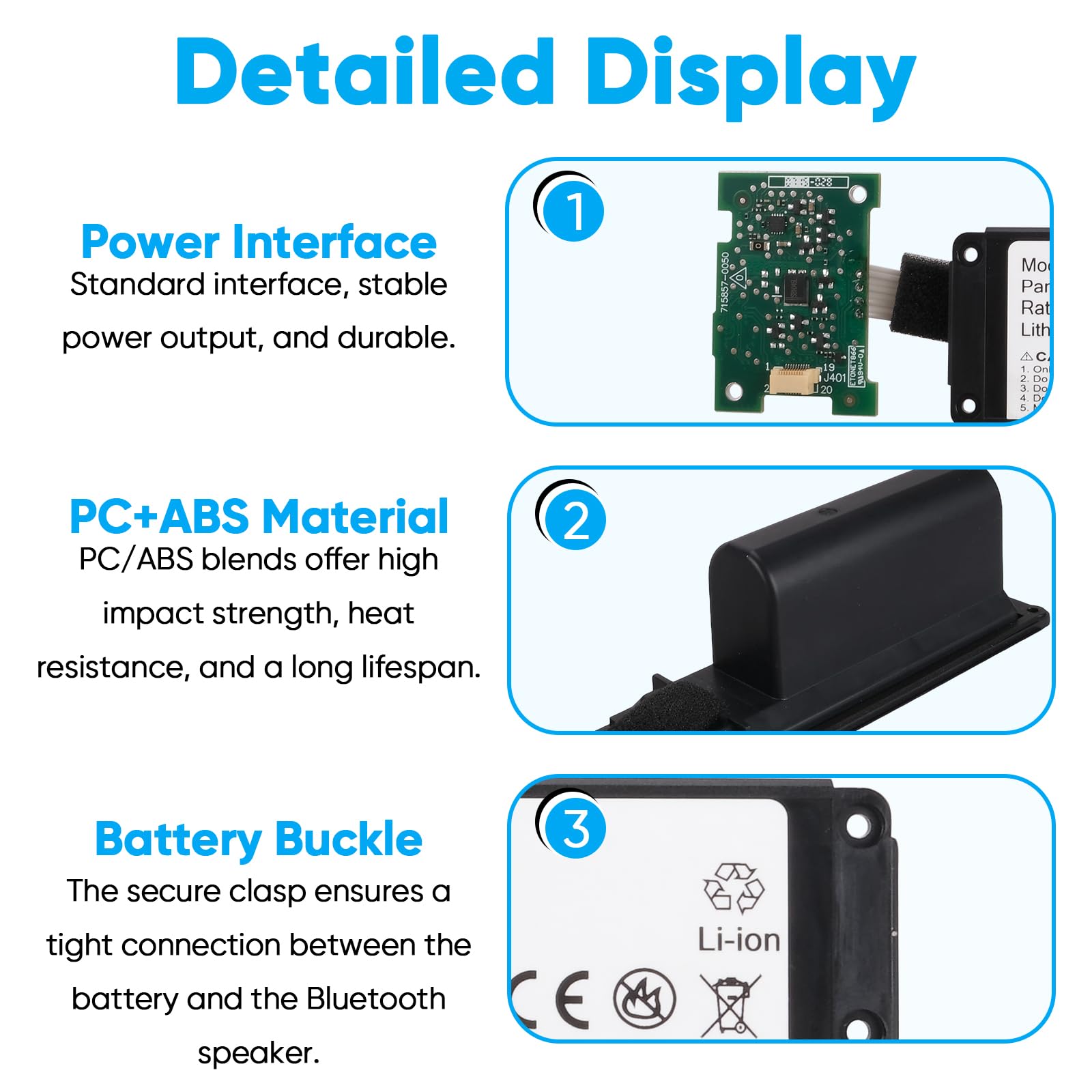 3400mAh 7,4V Batterie Compatible avec Bose Soundlink Mini 2 l'enceinte Bluetooth, Compatible avec Bose 088772, 088789, 088796, 080841, avec Circuit Imprimé(PCB)