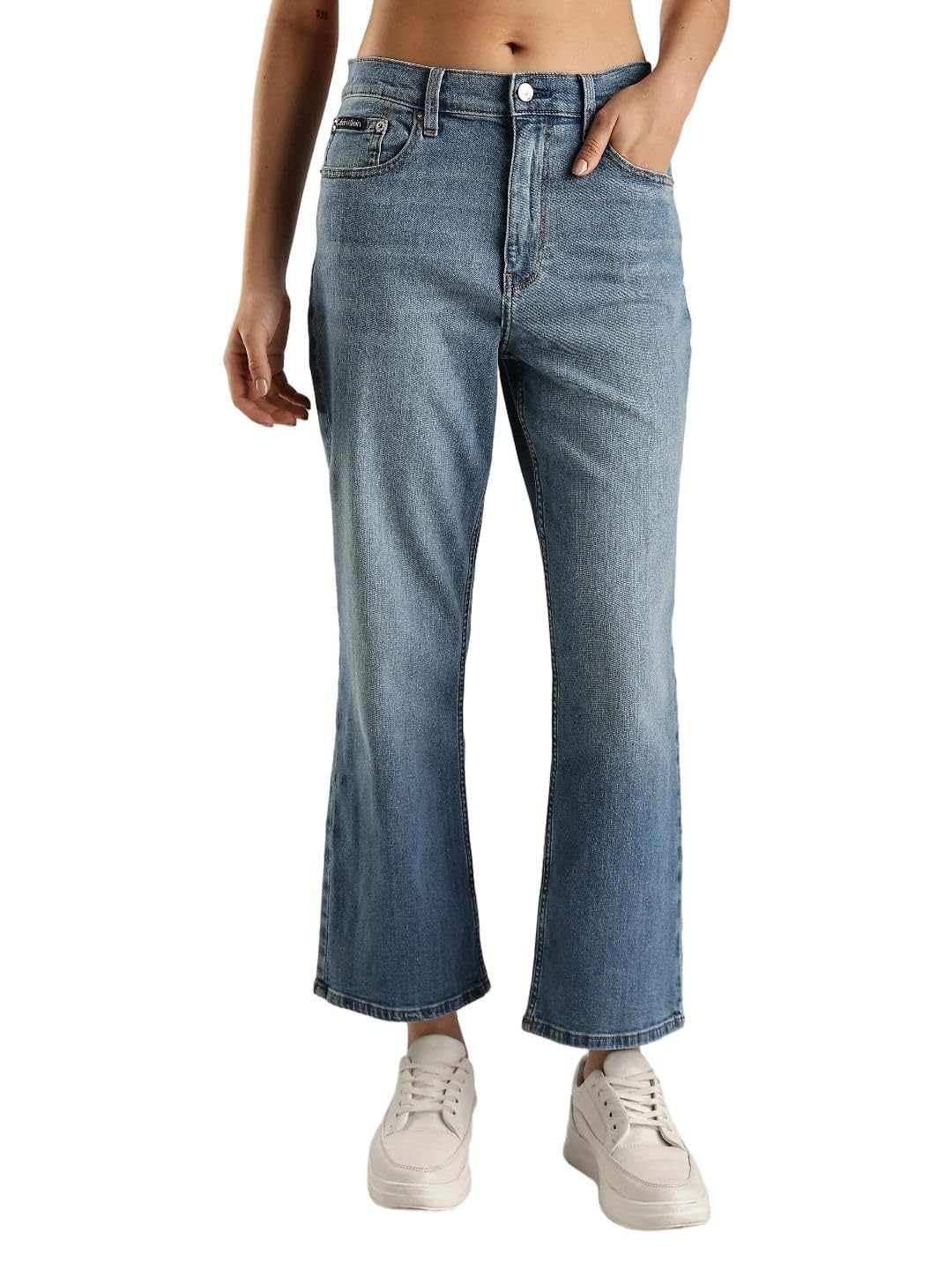 Womens High Rise Ankle Bootcut Jeans