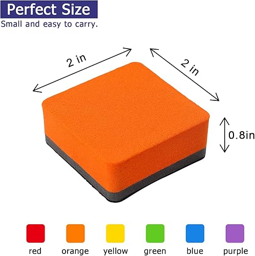 Miniatura 9 de Borrador magnético para pizarra blanca, borradores en seco, borradores secos para pizarra blanca, borradores de pizarra blanca para aula de niños, 6