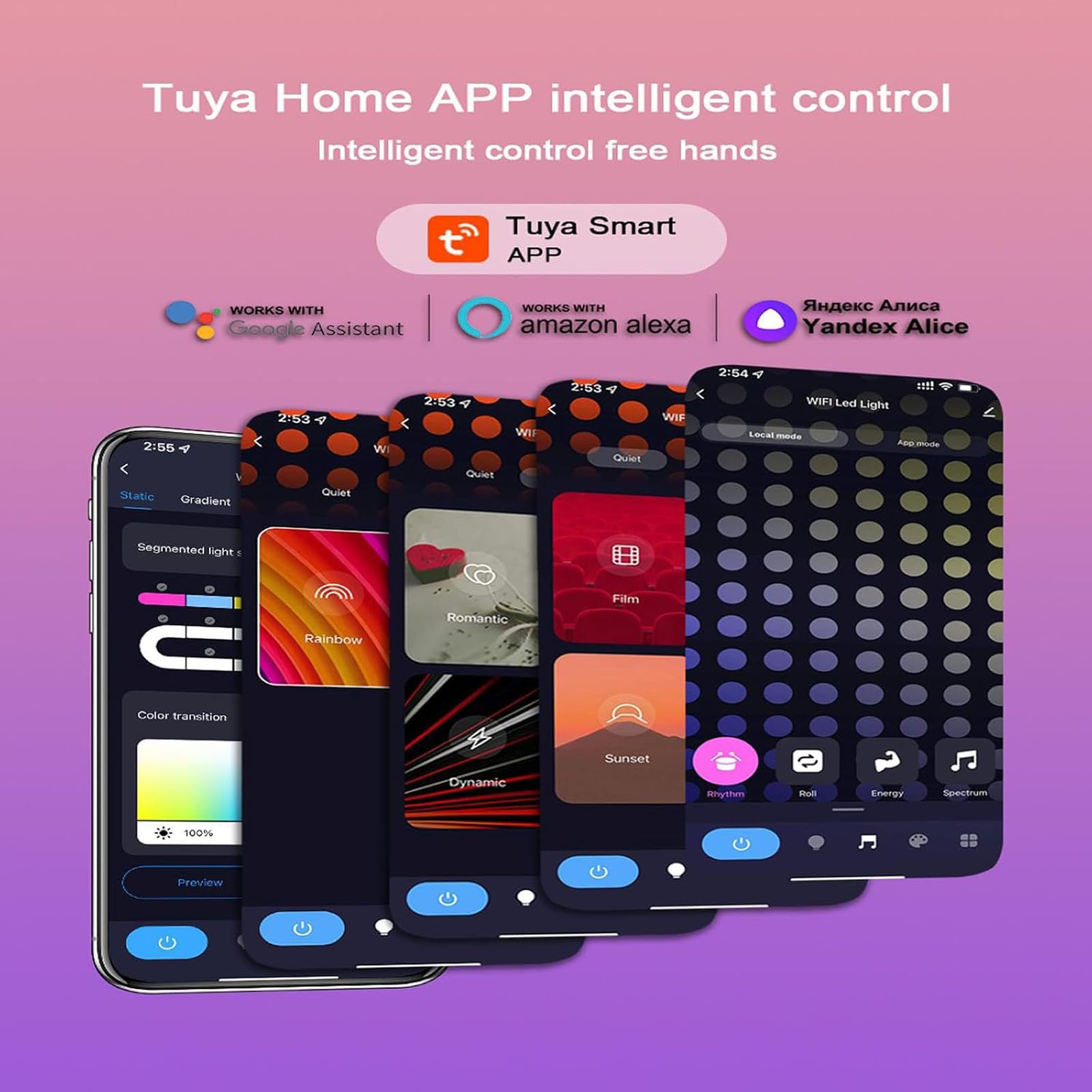 Luces RGB para aleros exteriores, luces de cuerda LED neón inteligentes | Luz de cuerda LED RGB controlada por aplicación con cambio de color y sincronización con música(30m)