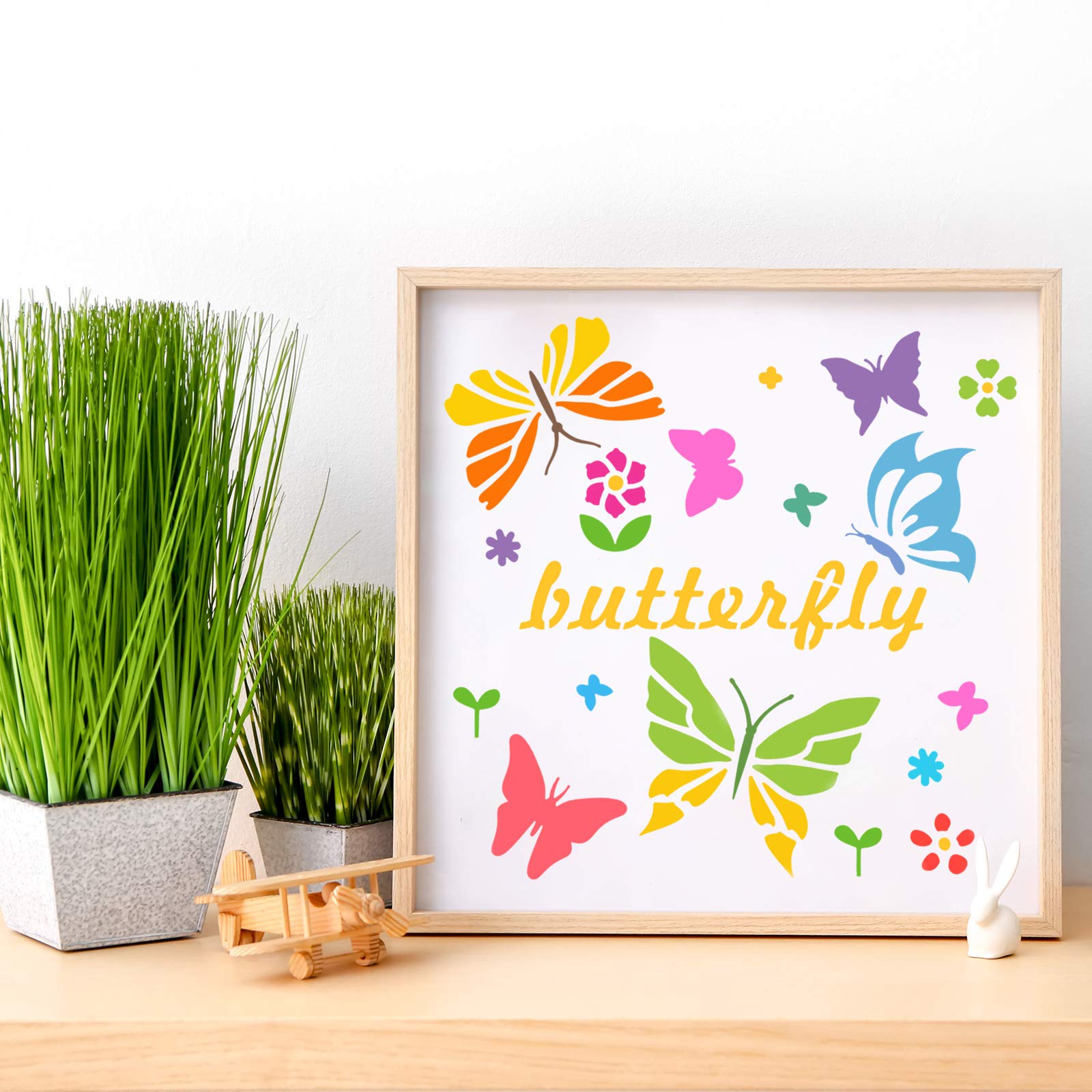 25 Pieces Butterfly Stencils Spring Stencils Templates Reusable Plastic