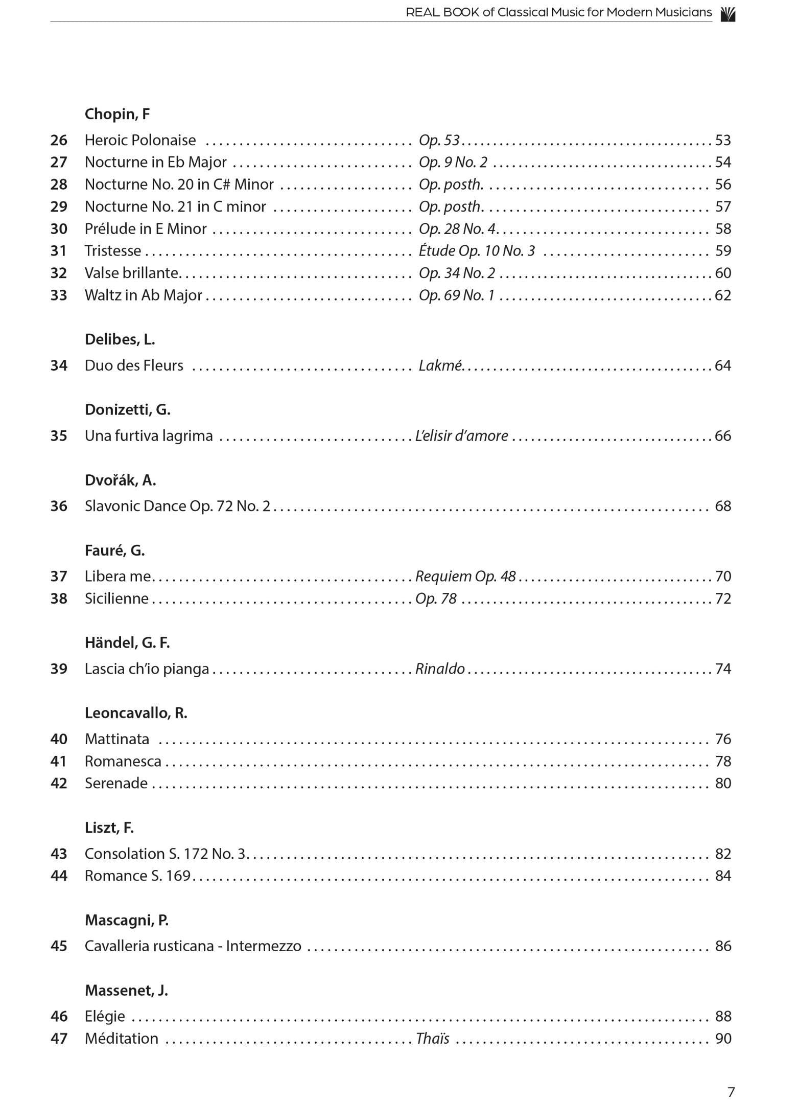 Real book of classical music for modern musicians. Ediz. italiana e inglese (Musica-Repertorio)
