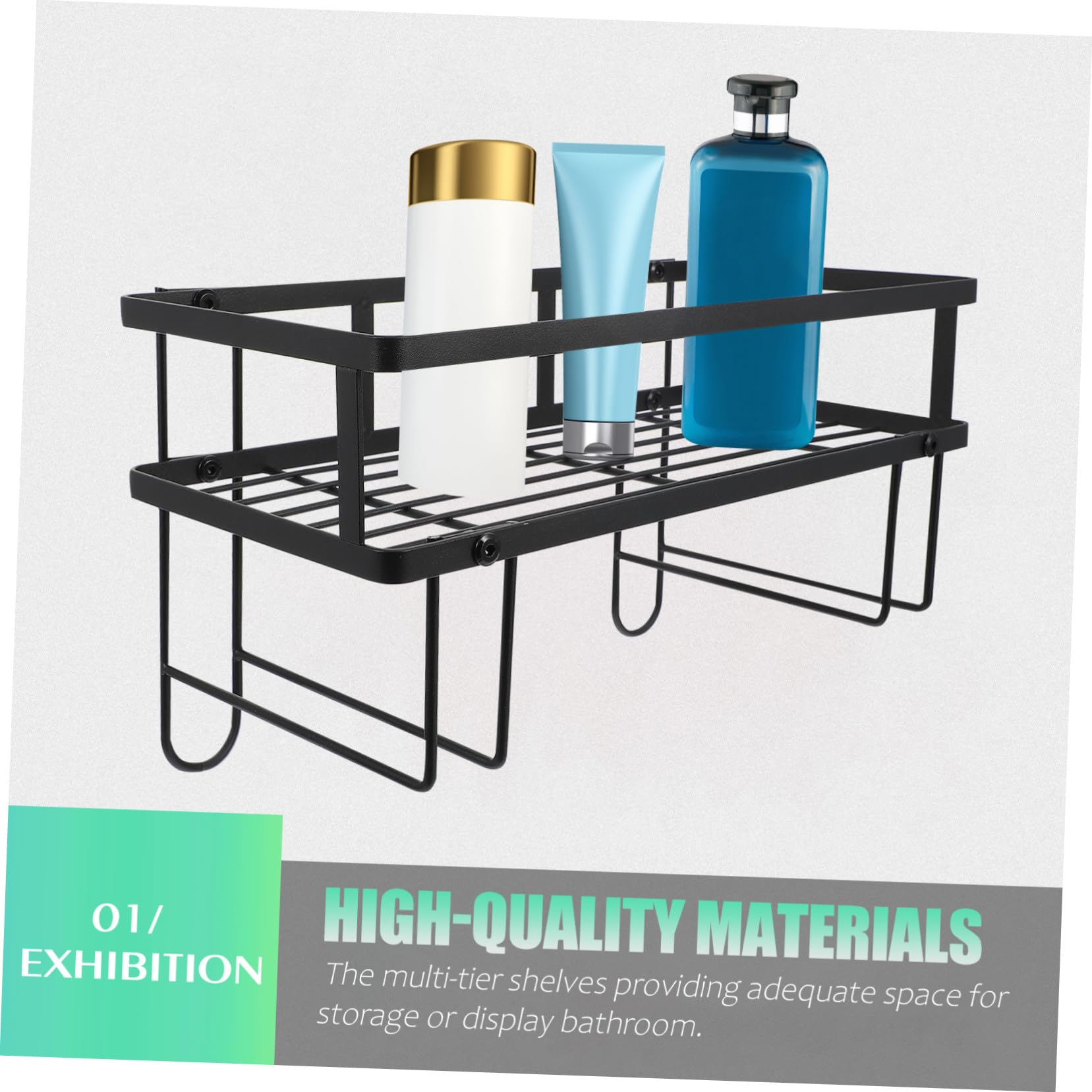 Mensola Portaoggetti per Toilette Singola in Acciaio al Carbonio Nero | Bagno e Casa, Struttura Autoportante e Antiruggine, Design Salvaspazio Moderno