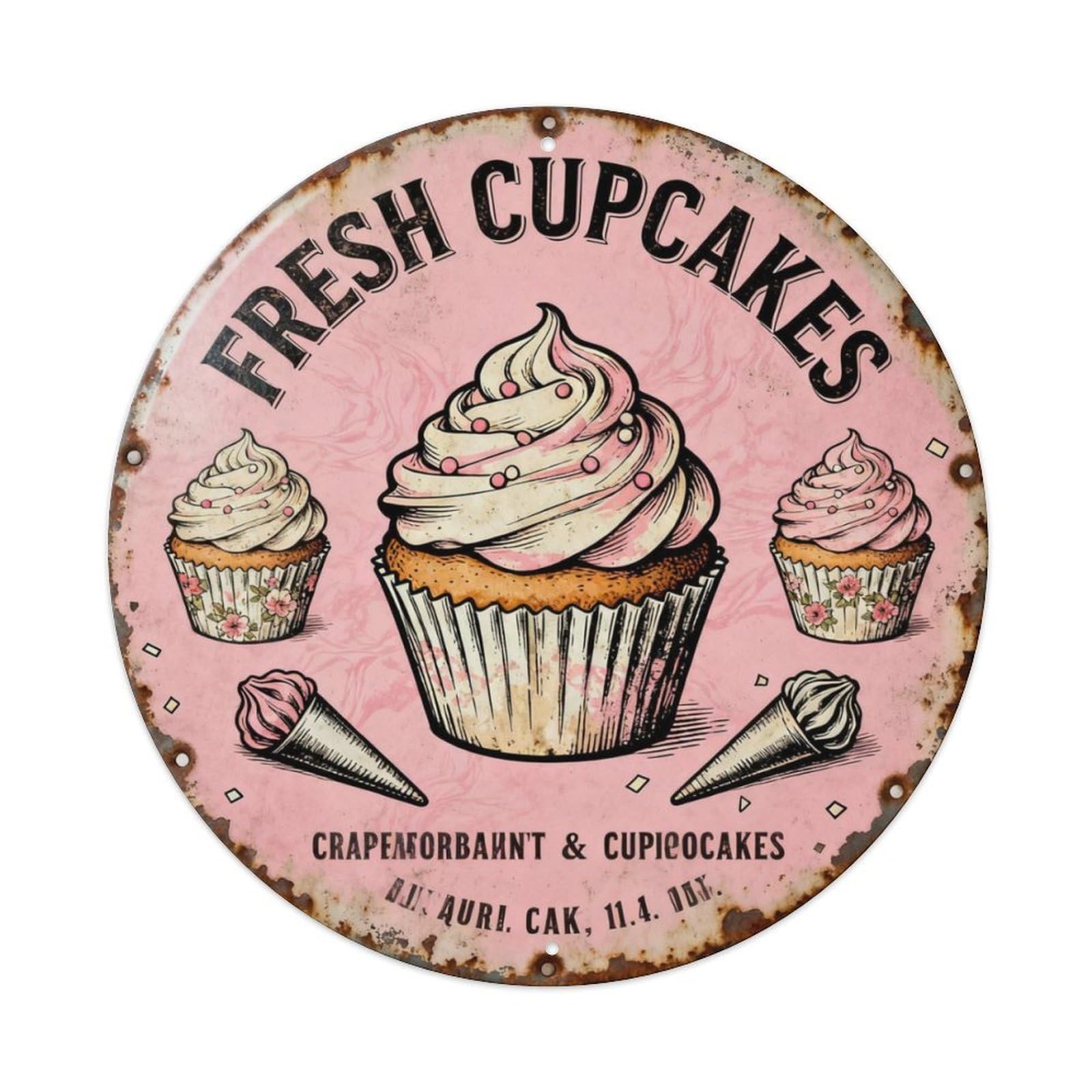 FRESH CUPCAKES Metal Tin Sign Plaque