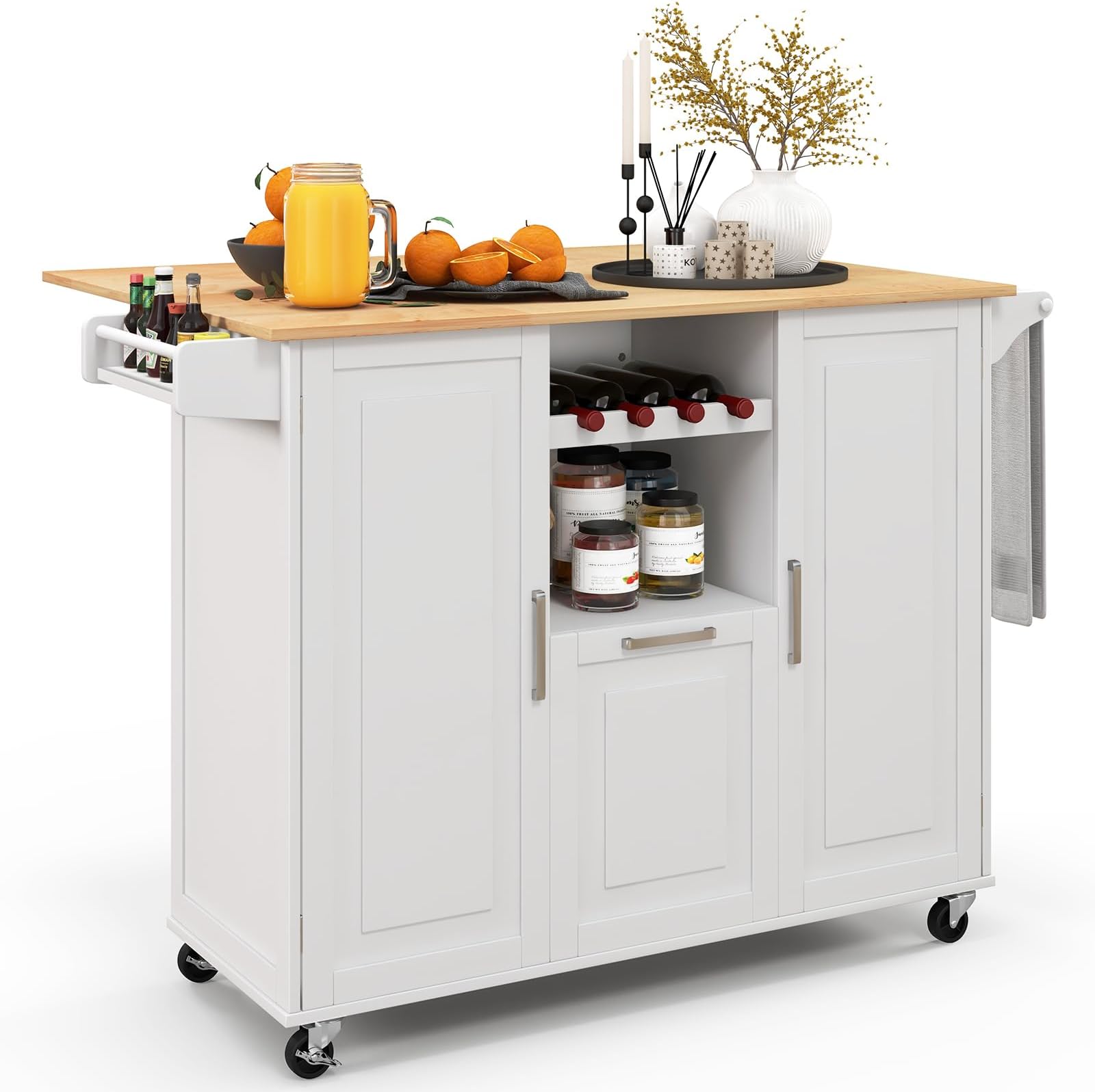 Yaheetech Desserte De Cuisine Sur Roulettes Avec 2 Tiroirs 2 Rangements yaheetech-desserte-de-cuisine-sur-roulettes-avec-2-tiroirs-2-rangements