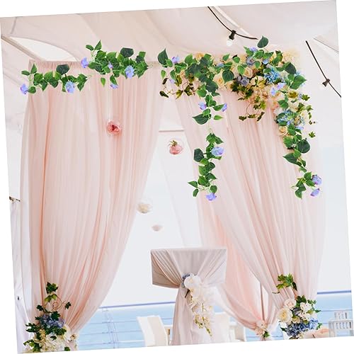 Miniatura 5 de WINOMO 2pcs Vines artificial Morning Glory colgante verde Plantas Guirnalda de seda Cestas de decoración (Azul)